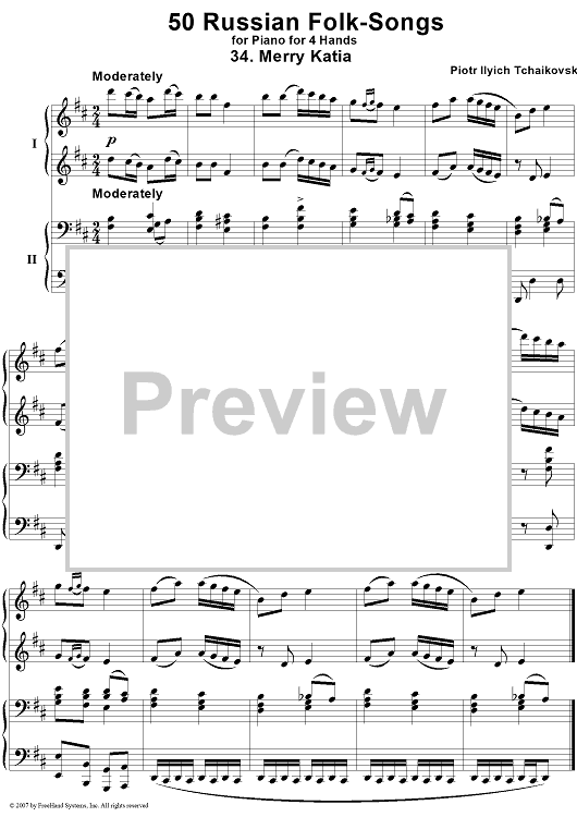 50 Russian Folk-Songs. No. 34. Merry Katia