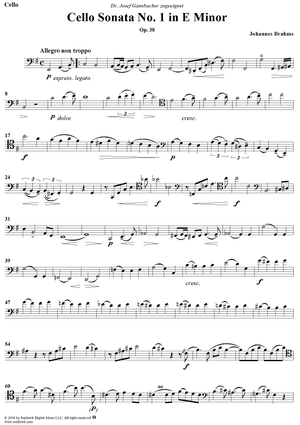 Cello Sonata No. 1 in E Minor - Cello