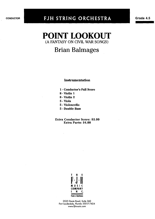 Point Lookout (A Fantasy on Civil War Songs) - Score Cover