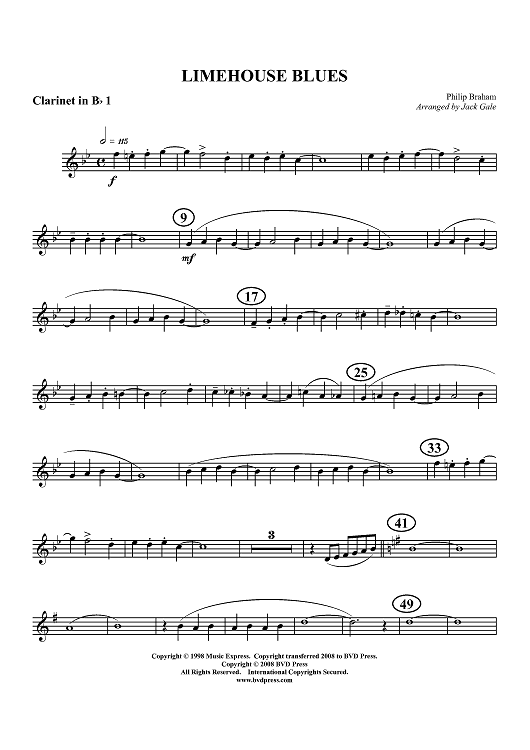 Limehouse Blues - Clarinet 1 in B-flat