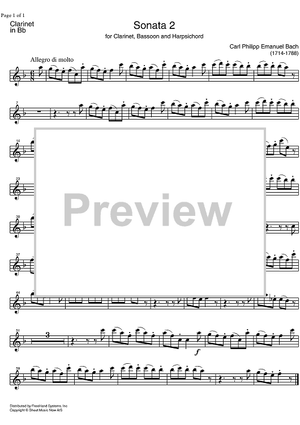 Sonata No. 2 Eb Major - Clarinet