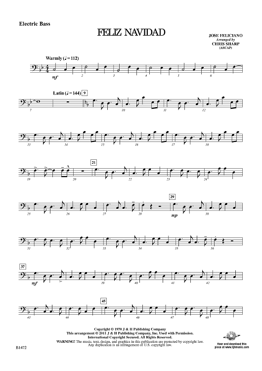 Feliz Navidad - Electric Bass