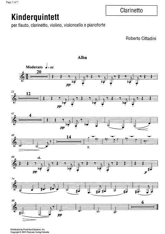 Kinderquintett - Clarinet in B-flat