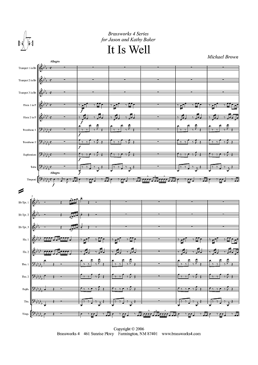 It Is Well - Score