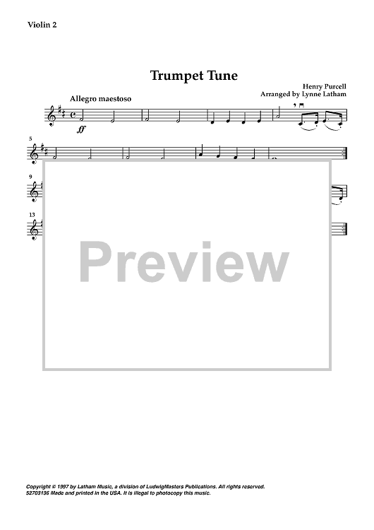 Trumpet Tune - Violin 2