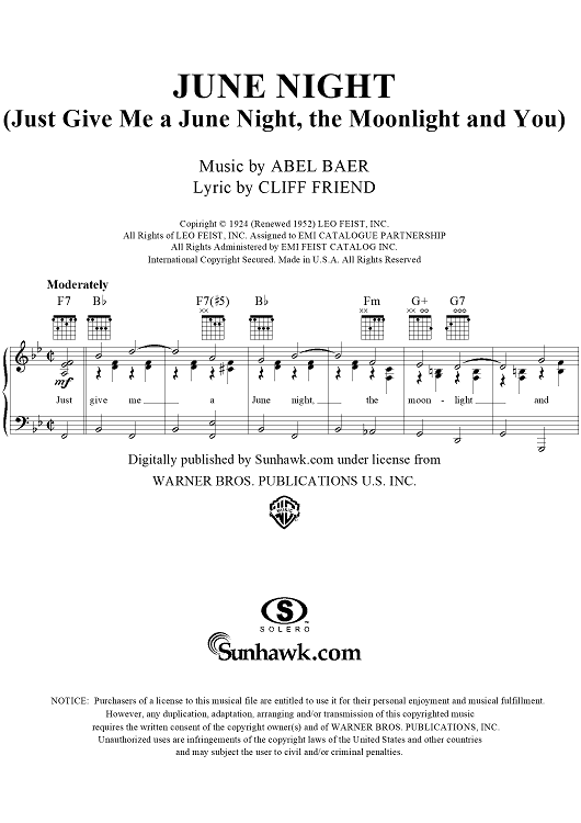 June Night (Just Give Me a June Night, the Moonlight and You)