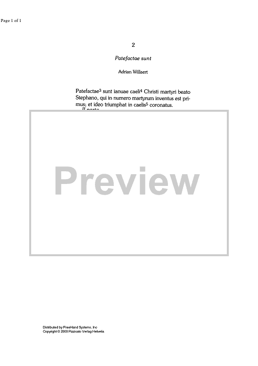 Patefactae sunt/Mortem enim cum qua - Lyrics