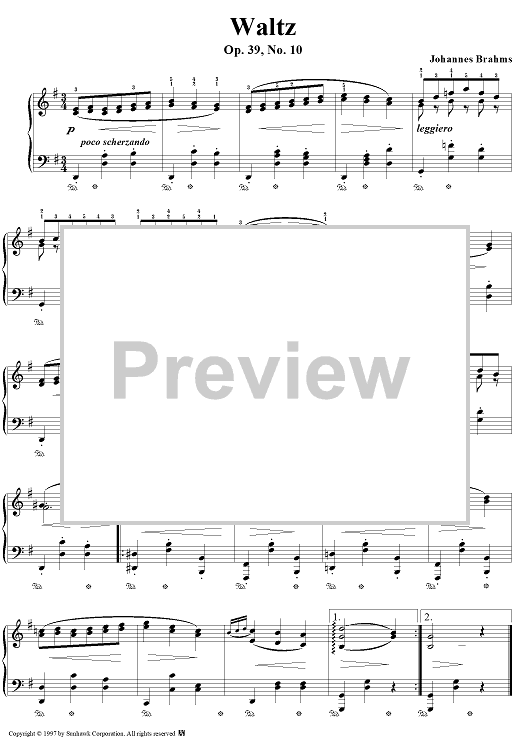 Waltz in G Major, Op. 39, No. 10