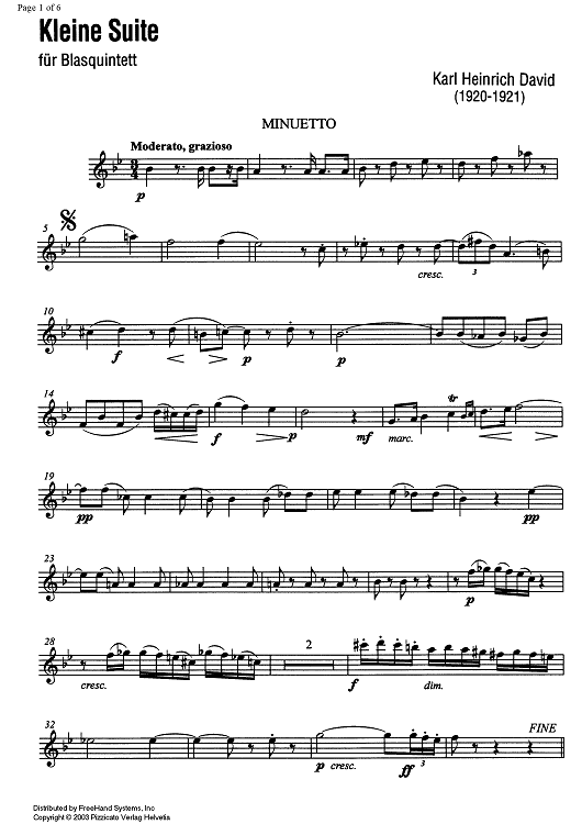 Kleine Suite (Little Suite) - Oboe