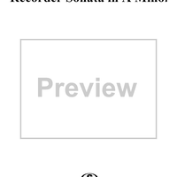 Recorder Sonata in A minor, Op. 1, No. 4