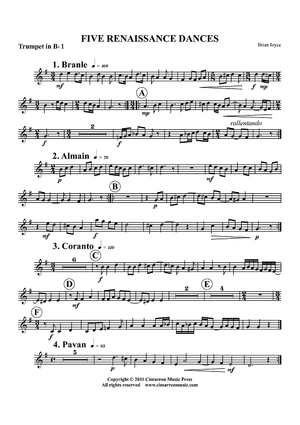 Five Renaissance Dances - Trumpet 1 in Bb