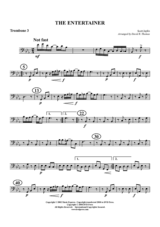 The Entertainer - Trombone 3