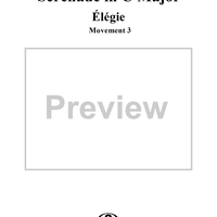 Serenade for String Orchestra in C major (C-dur). Movement III, Elegia - Score