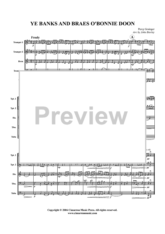 Ye Banks and Braes O'Bonnie Doon - Score
