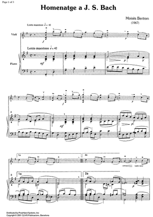 Homenatge a J. S. Bach - Score