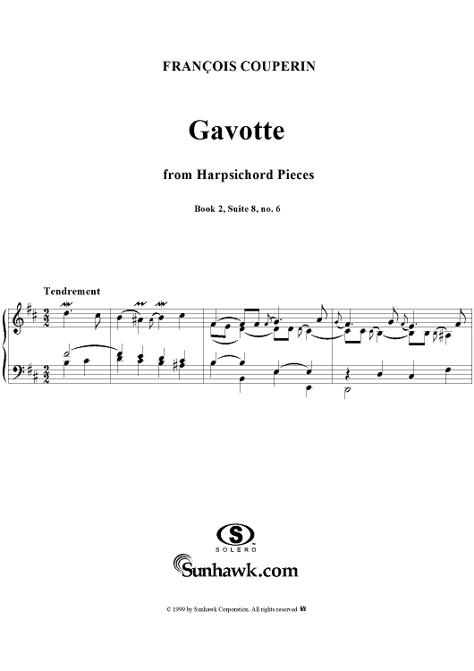 Harpsichord Pieces, Book 2, Suite 8, No.6:  Gavotte