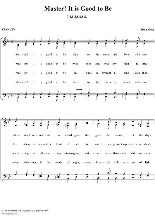 Master!  It is Good to Be