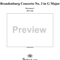 Brandenburg Concerto No. 3: Movement 1 - Score
