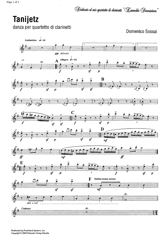 Tanijetz - E-flat Clarinet 1