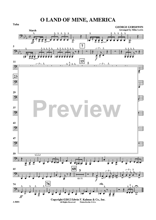 O Land Of Mine, America - Tuba
