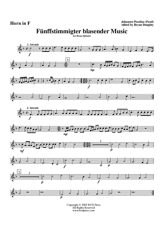 Fünffstimmigter blasender Music - Horn