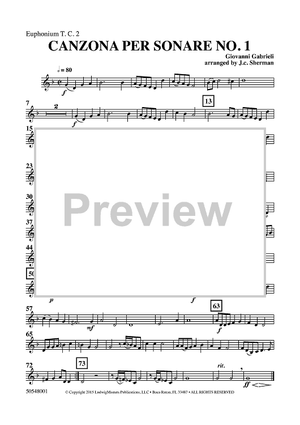 Canzona per sonare No. 1 - for Tuba/Euphonium Quartet - Euphonium 2 TC