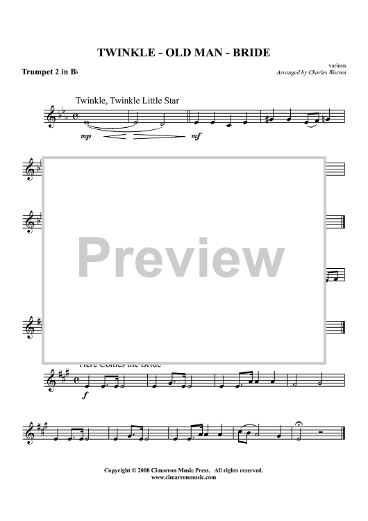 Twinkle - Old Man - Bride (Medley) - Trumpet 2 in Bb