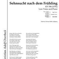Sehnsucht nach dem Frühling KV596
