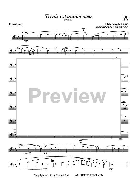 Tristis est anima mea - Trombone