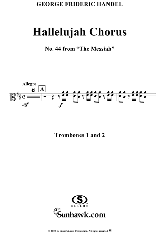 Hallelujah Chorus - Trombones 1 & 2