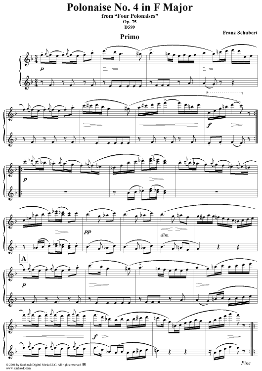 Polonaise No. 4 in F Major from "Four Polonaises", Op. 75