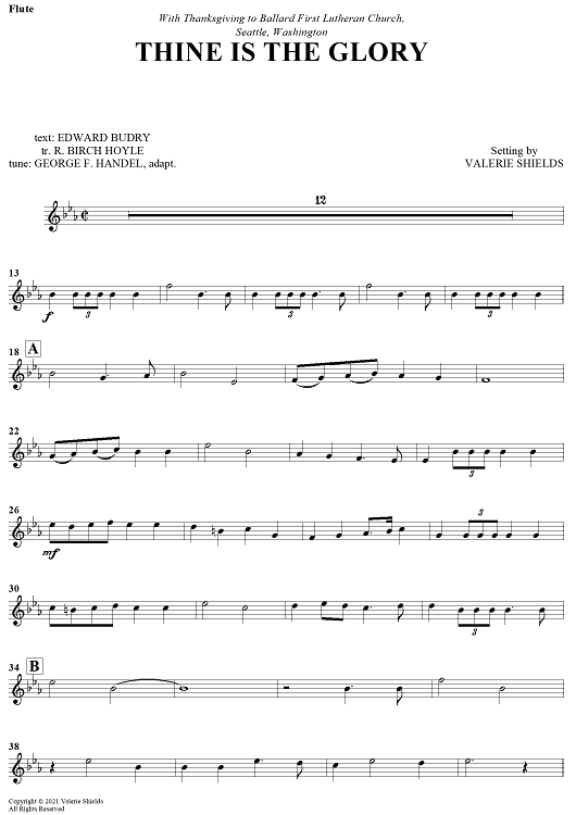 Thine Is The Glory - Flute