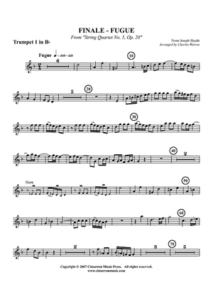 Finale - Fugue - from "String Quartet No. 5, Op. 20" - Trumpet 1 in Bb