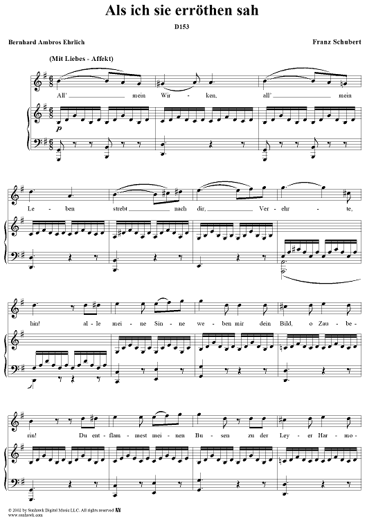 Als ich sie erröthen sah, D153