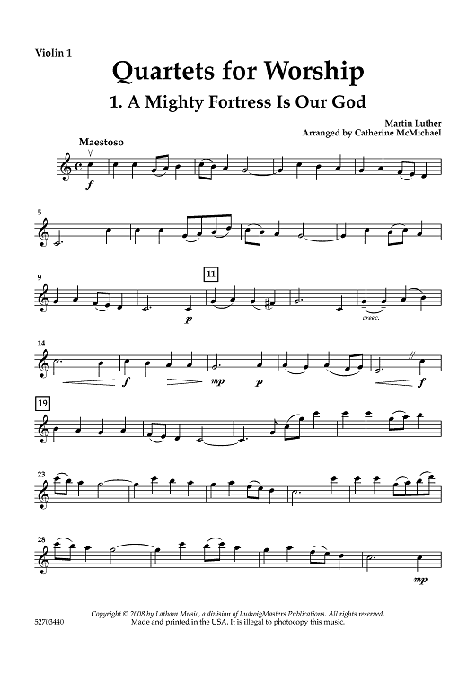 Quartets for Worship - Violin 1