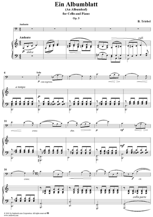 Ein Albumblatt (An Albumleaf), Op. 5 - Piano Score