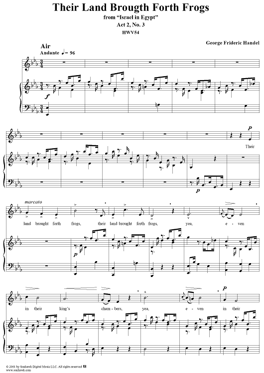 Israel In Egypt Oratorio, Act 2: Exodus, no.3: Their Land Brought Forth Frogs, Air