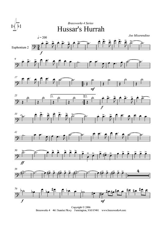 Hussar's Hurrah - Euphonium 2 BC