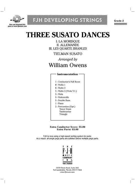 Three Susato Dances - Score