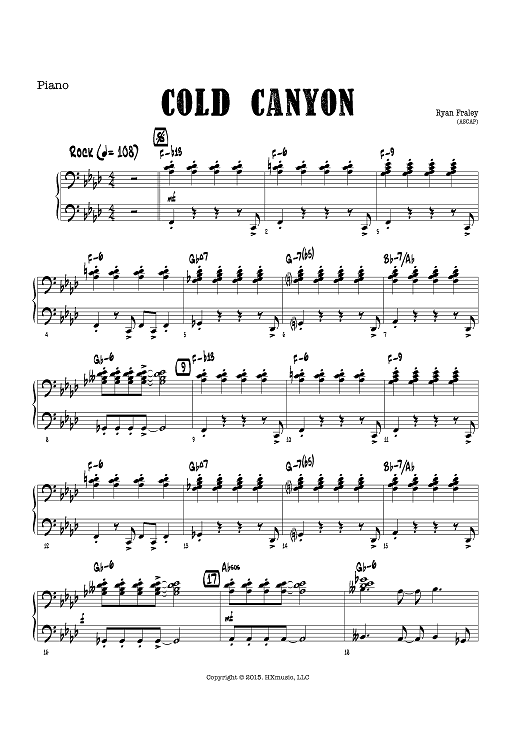 Cold Canyon - Piano