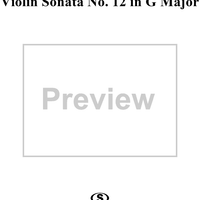 Violin Sonata No. 12 in G Major, K27 - Piano Score