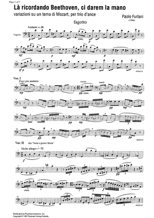 Là, ricordando Beethoven, ci darem la mano - Bassoon