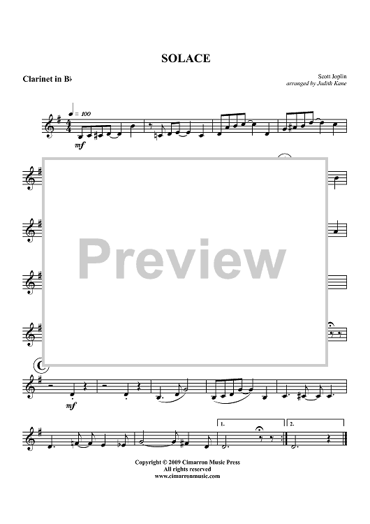 Solace - Clarinet in Bb