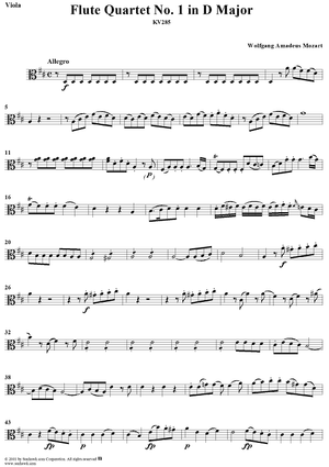 Flute Quartet No. 1 - Viola