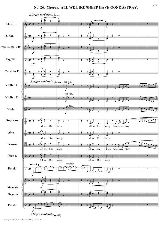 Messiah, no. 26: All we like sheep have gone astray - Full Score