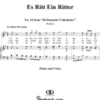 Es ritt ein Ritter wohl durch das Ried - No. 24 from "28 Deutsche Volkslieder" WoO 32