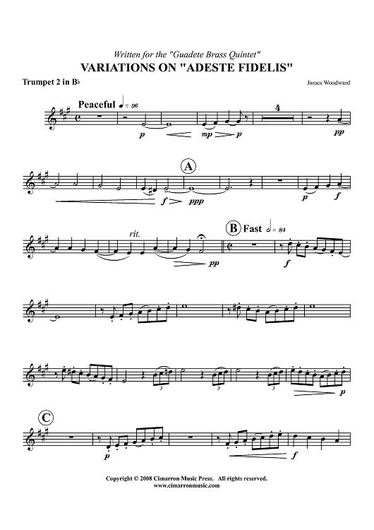Variations on "Adeste Fidelis" - Trumpet 2 in Bb