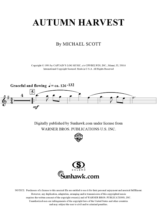 Autumn Harvest - Flute