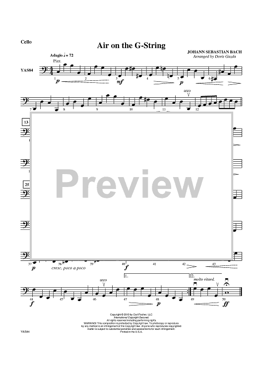 Air on the G-String - Cello