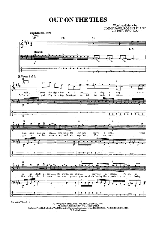 LED ZEPPELIN OUT ON THE TILES TARANTURA